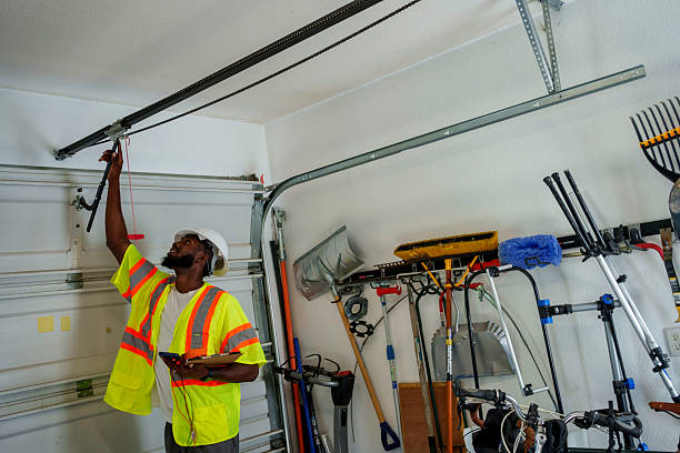 Professional Garage Door Panel Replacement technician working in Iola, WI